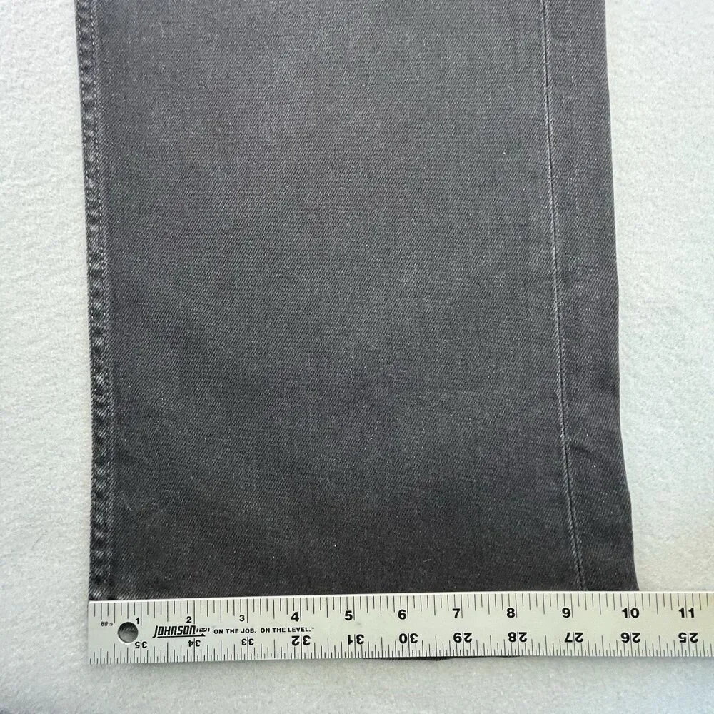 Levis 569 Jeans Mens 44x32 Black Gray Denim Loose Straight Dark Wash Stretch NEW